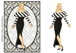 Vintage Fashion Lady on Damask Background Card Front