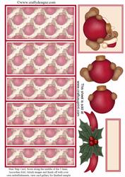 Cute Christmas Teddy with Baubler Stair Stepper Kit