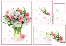 Oriental Lily & Rose Bouquet 2 Corner Stacker