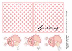Baby Girl 5x5 Christening Card Kit