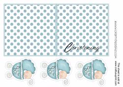 Baby Boy Christening 5 x 5 Card Kit