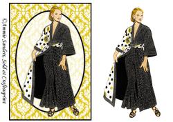 Vintage Fashion Lady on Damask Background Card Front
