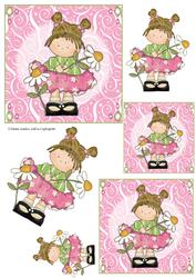 Cute Girl with Daisy Topper Sheet