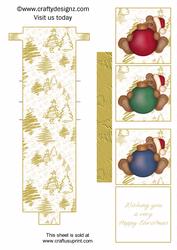 3 Christmas Teddies Waterfall