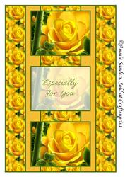 Big Beautiful Yellow Rose 3 Panel Foldback