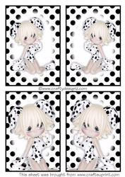 4 Super Cute Dalmatian Girl Toppers
