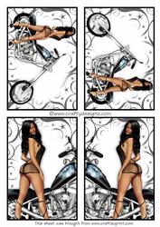 4 Hot Motor Bike Chick Toppers