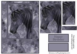Beautiful Dark Horse Card Front Kit