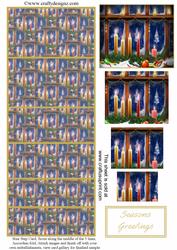 Christmas Candles Window Scene Stair Stepper Kit