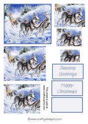 Winter Snow Dogs Spiral Pyramid