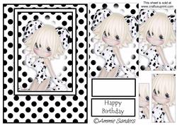 Dalmation Girl Card Front Kit
