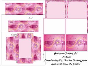Pink Star Burst Stationary Set