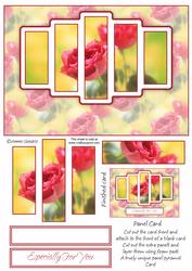 Gorgeous Red Flowers Panel Card Kit