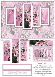 Pink Floral Delight Panel Card Kit