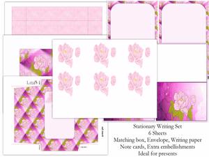 Contempory Wild Rose Stationary Set