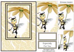 Cute Bumble Bee Card Front Kit
