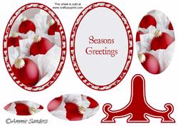 Christmas Baubles Plate Card Kit, Seasons Greetings
