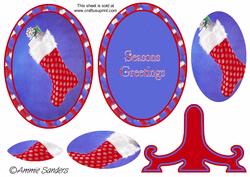 Christmas Stocking Plate Card Kit, Seasons Greetings
