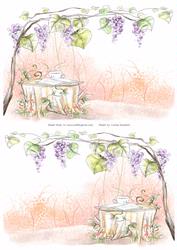 2 A5 Backgrounds for Your Decoupage Ladies & Rubber Stamps