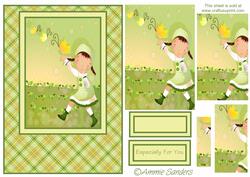 Daisy May Chasing Butterflies A5 Card Front