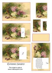 Brand New Pretty Purple Flowers Combi-tage