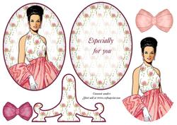 Fashion Lady Plate Card & Stand