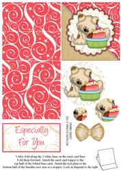 Sweet Little Puppy & Cup Cake Easel Card