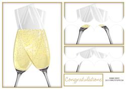 Champagne Glasses Scallop Edge Stacker Card