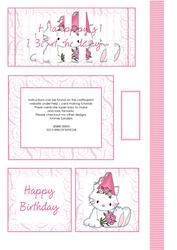 Princess Kitty Happy Birthday Flip Card Sheet