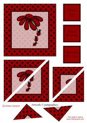 Funky Ladybirds with Flower Corner Stacker
