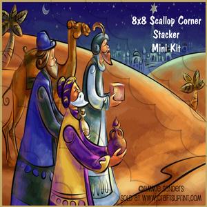 We 3 Kings Christmas 8x8 Scallop Edge Stacker