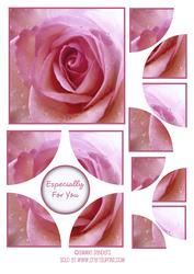 Gorgeous Pink Rose Corner Stacker & Sentiment