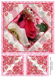 8x8 Fancy Roses Card Front & Corner Stackers