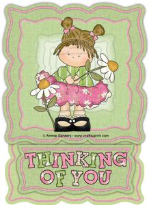 Sweet Little Girl with Dasies Shaped Easel Card Mini Kit