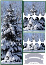 Snow Laden Tree Large Dl Scallop Stacker Topper