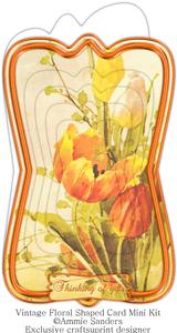 Beautiful Painted Tulips Shaped Card Mini Kit