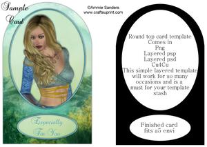 Rounded Top Card Template, Png, Layered Psp & Layered Psd
