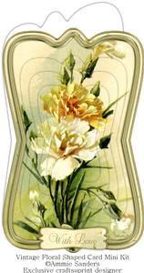 Beautiful Painted Carnations Shaped Card Mini Kit