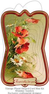 Beautiful Painted Poppies Shaped Card Mini Kit