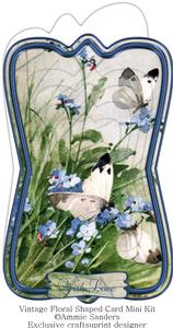 Beautiful Painted Flowers & Butterflies Shaped Card Mini Kit