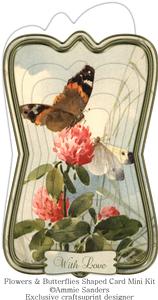 Beautiful Painted Flowers & Butterflies Shaped Card Mini Kit