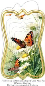 Beautiful Painted Flowers & Butterflies Shaped Card Mini Kit
