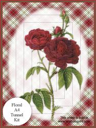 Deep Red Roses A4 Tunnel Card/topper
