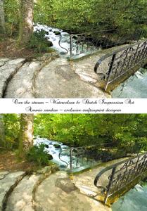 Over the Stream Art Impression Watercolour & Sketch Digital