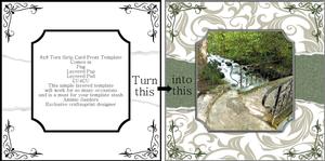 8x8 Torn Strip Card Template, Png, Layered Psp & Layered Psd