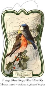 Beautiful Vintage Winter Birds Shaped Card Mini Ki