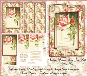 Beautiful Vintage Pink Rose Gate Fold A5 Mini Kit