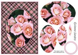 Dusky Pink Roses A5 Card Front