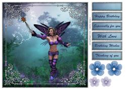 Charmed Butterfly Fairy 8x8 Topper & Sentiments