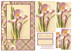 Beautiful Vintage Painted Flower A5 Quick Card